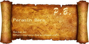 Perasin Bere névjegykártya